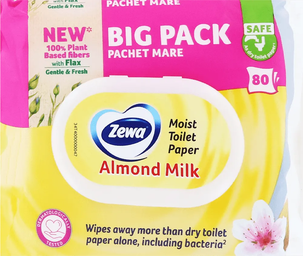 Զուգարանի թուղթ խոնավ «Zewa Almond Milk» 80 հատ
