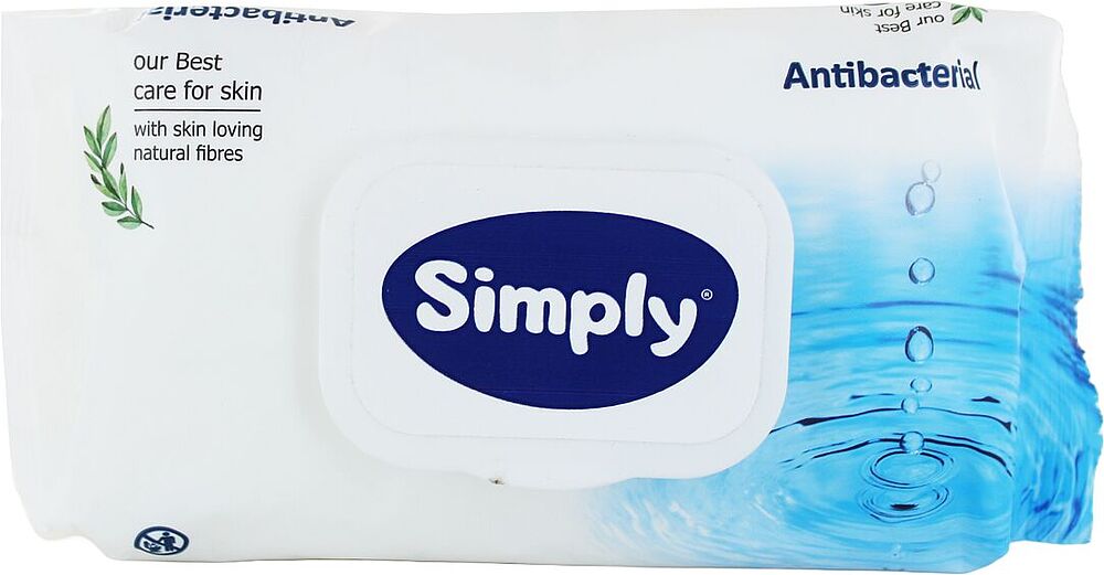 Antibacterial wet wipes "Simply" 72 pcs
