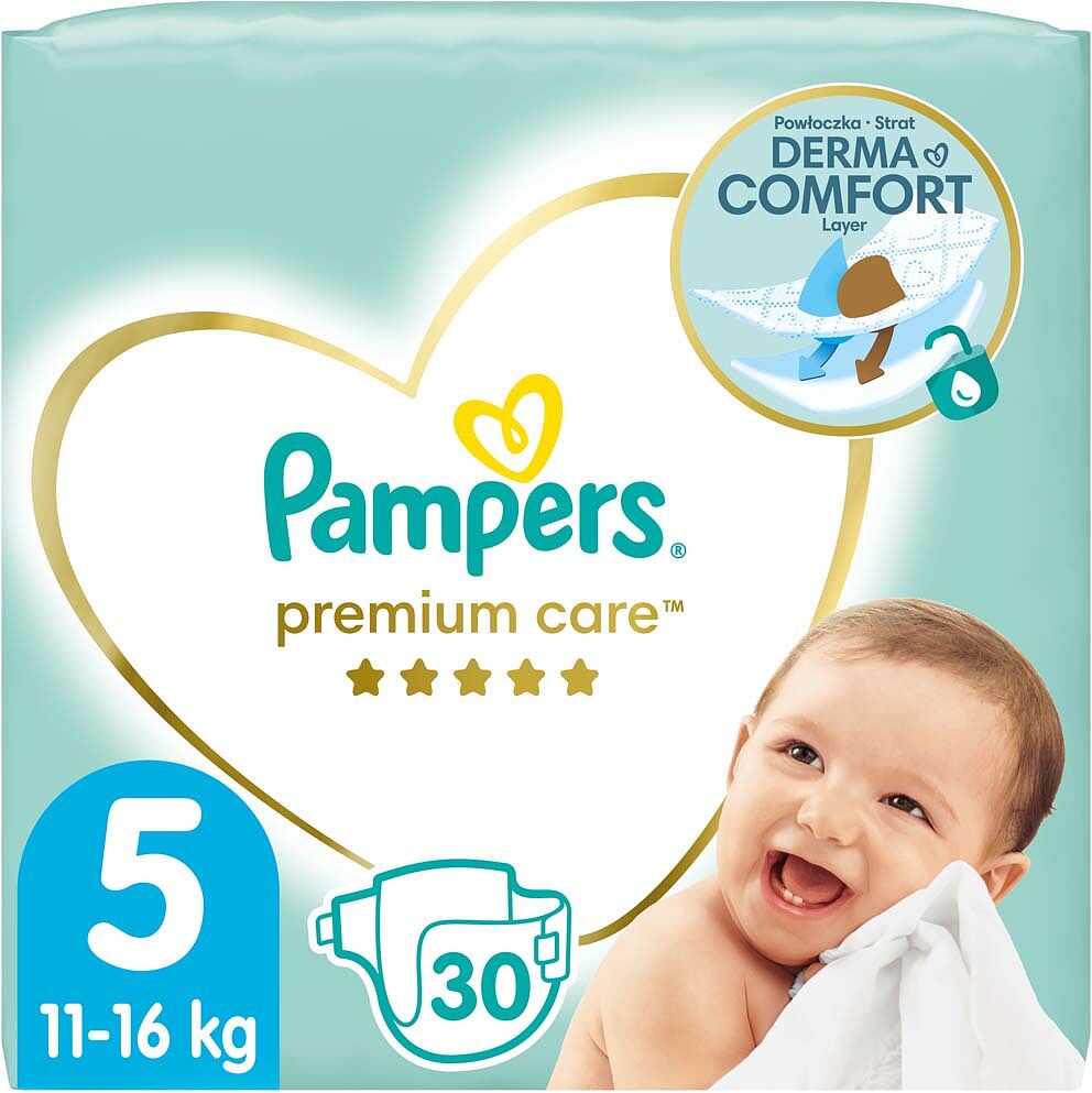 Տակդիրներ «Pampers Premium Care Junior N5 11-16 կգ» 30 հատ 