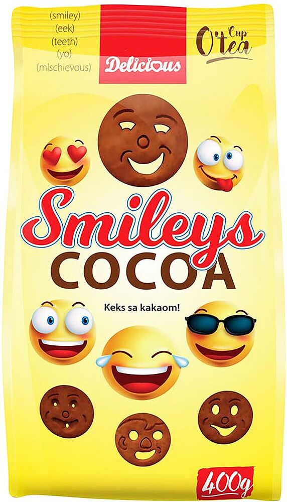 Cocoa cookies "Delicious Smileys" 400g