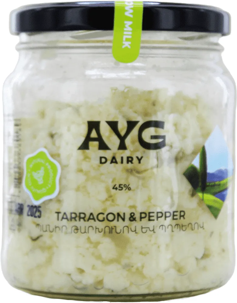 Cheese with tarragon and pepper "Ayg" 300g
