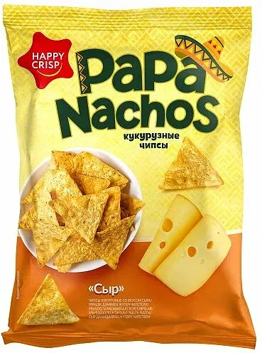 Cheese flavoredc chips "Happy Crisp" 75g 
