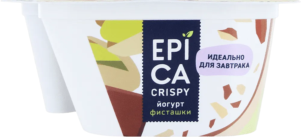 Yoghurt with pistachios "Epica Crispy" 140g, fat content: 4․8%