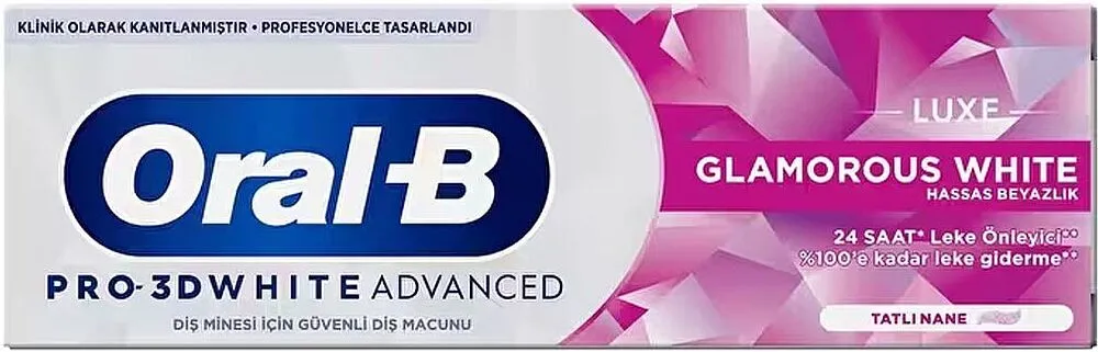 Tooth paste "Oral-B 3D White Luxe" 75ml
