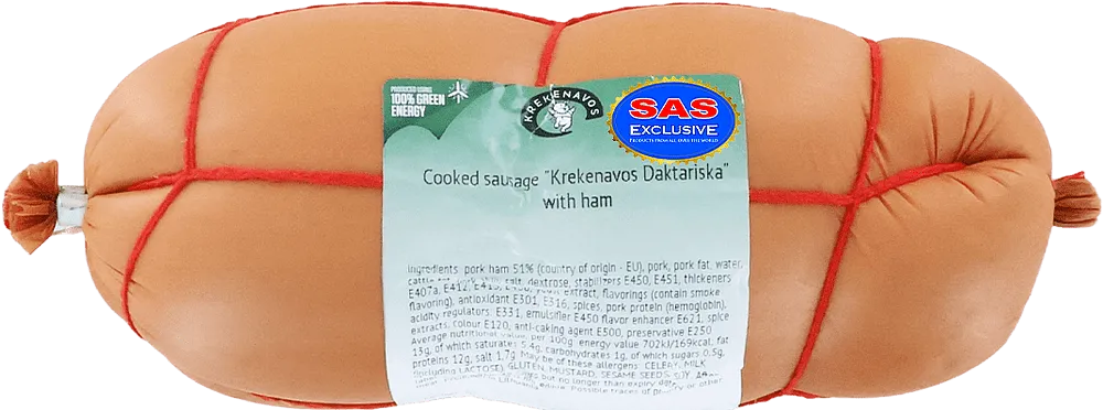 Doctoral cooked sausage with ham "Krekenavos Daktariska" 0.500kg
