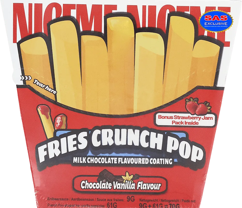 Պաղպաղակ վանիլի և շոկոլադի «NiceMe Fries Crunch Pop» 70գ
