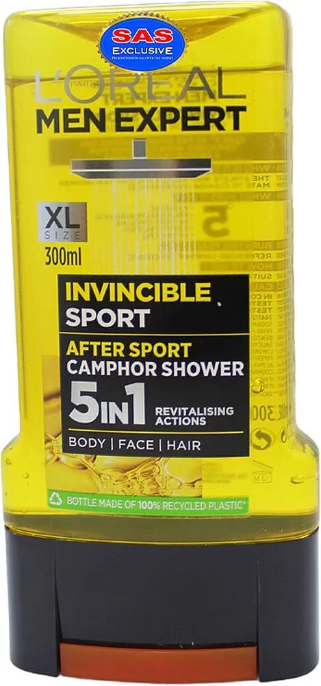 Լոգանքի գել «L' Oreal Men Expert Invicible Sport» 300մլ