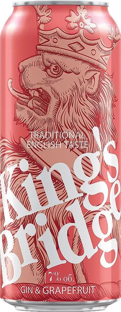Light alcoholic drink "King's Bridge Gin & Grapefruit" 0.5l
