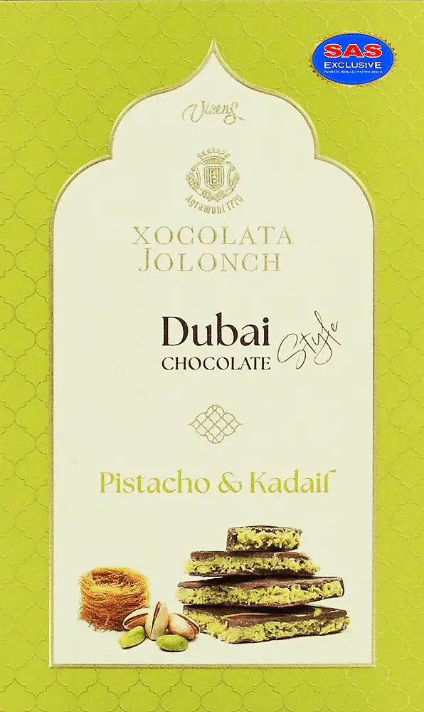 Chocolate bar with pistachio cream & kadayif "Vicens Xocolata Jolonch Dubai Chocolate" 130g