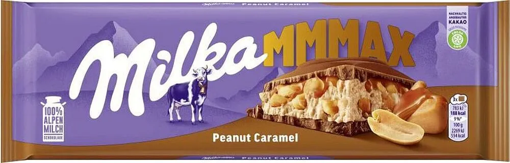 Շոկոլադե սալիկ գետնանուշով և կարամելով «Milka Peanut Caramel» 276գ

