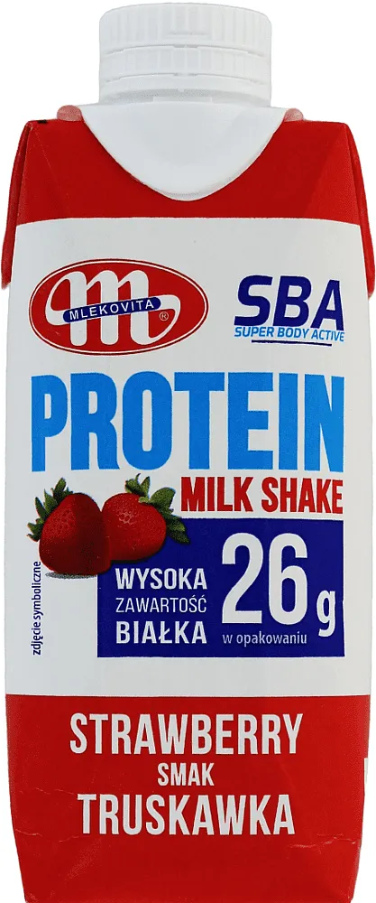 Strawberry milk cocktail "Mlekovita Protein" 350ml 
