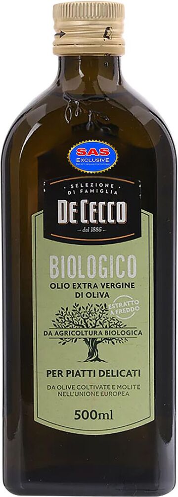 Ձեթ ձիթապտղի «De Cecco Biologico Extra Virgin» 500մլ
