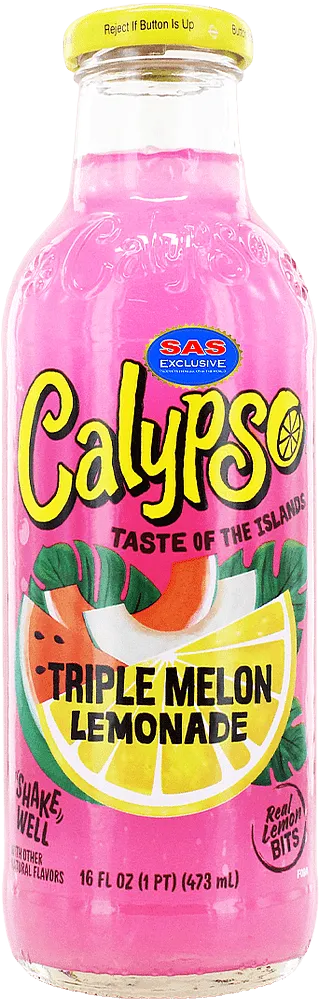 Melon, watermelon & lemon flavored lemonade "Calypso Triple Melon" 473ml
