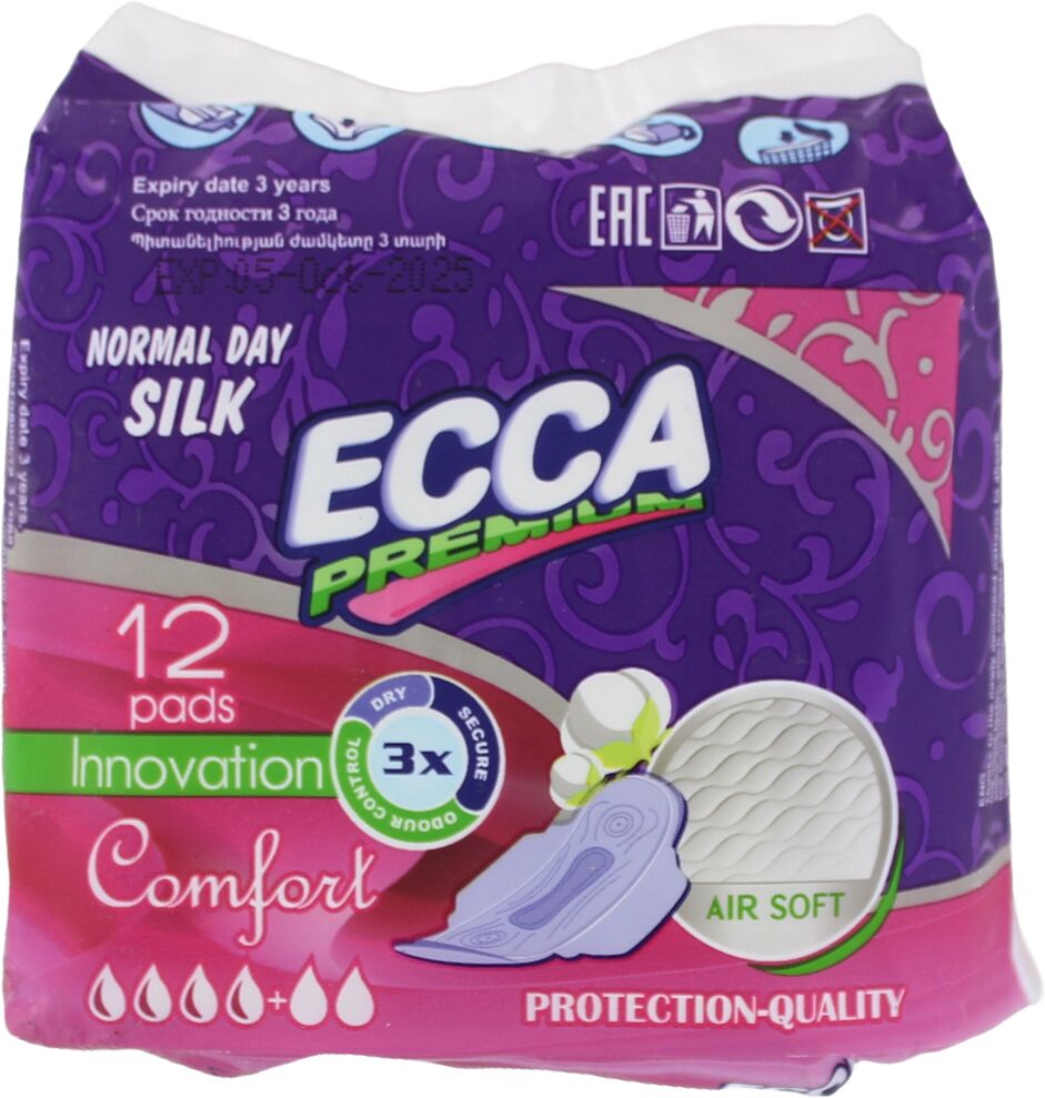 Sanitary towels "Ecca Premium Normal Day Sil" 12 pcs
