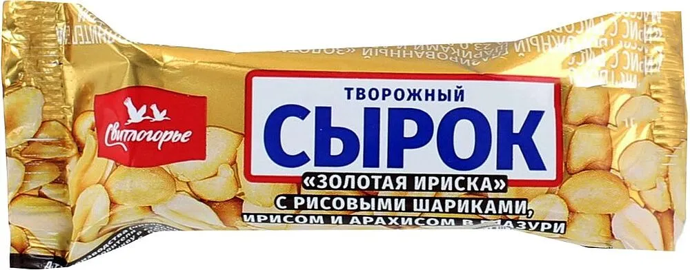 Curd cheese with rice balls, toffee and peanuts "Svitlogorye" 50g, richness: 23%
