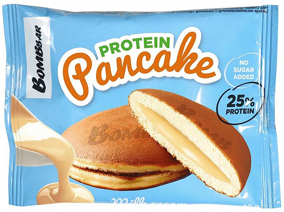 Protein pancake with milk cream 