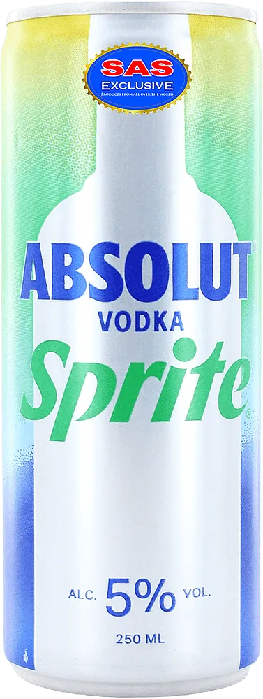 Alcoholic drink with lime & lemon flavour "Absolut Sprite" 250ml
