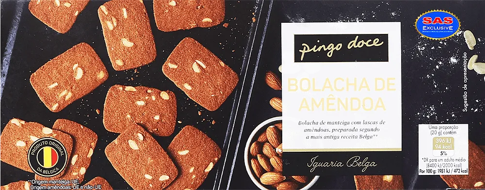 Թխվածքաբլիթ նուշով «Pingo Doce Bolacha De Amendoa» 100գ