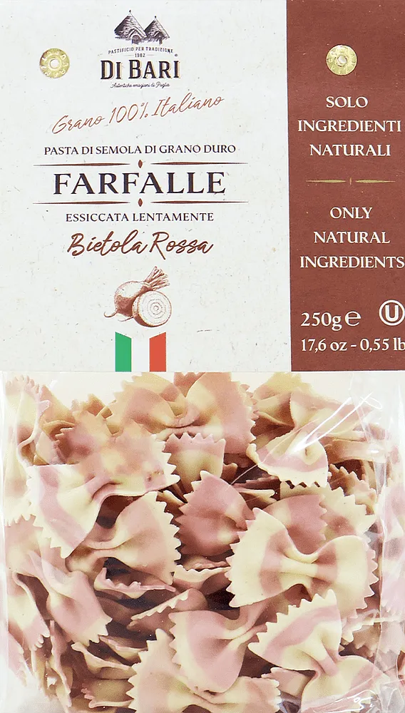 Pasta "Di Bari Farfalle Bietola Rossa" 250g
