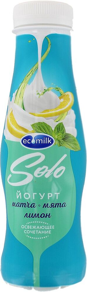 Drinking yoghurt with matcha, mint & lemon "Ecomilk Solo" 290g, richness: 2.8%