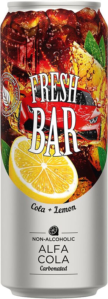 Освежающий газированный напиток "Fresh Bar Alfa" 0.33л Лимон и Кола