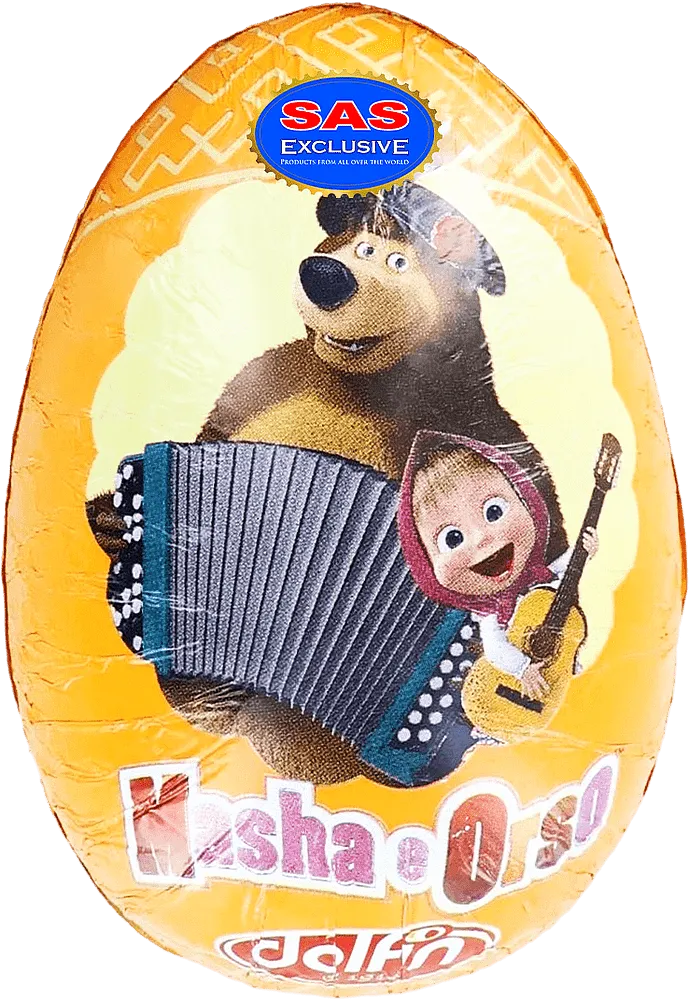 Chocolate egg "Dolfin Masha e Orso" 110g
