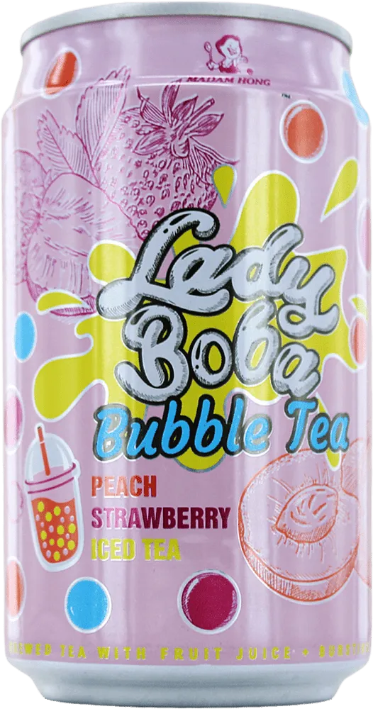Peach & strawberry flavored ice tea "Madam Hong Lady Boba" 320ml