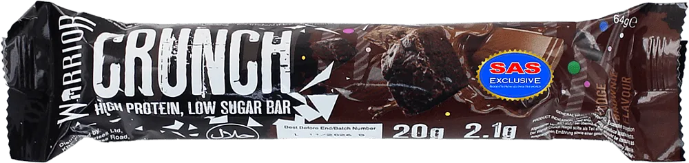 Protein bar with brownie flavor "Warrior Crunch Fudge Brownie" 64g