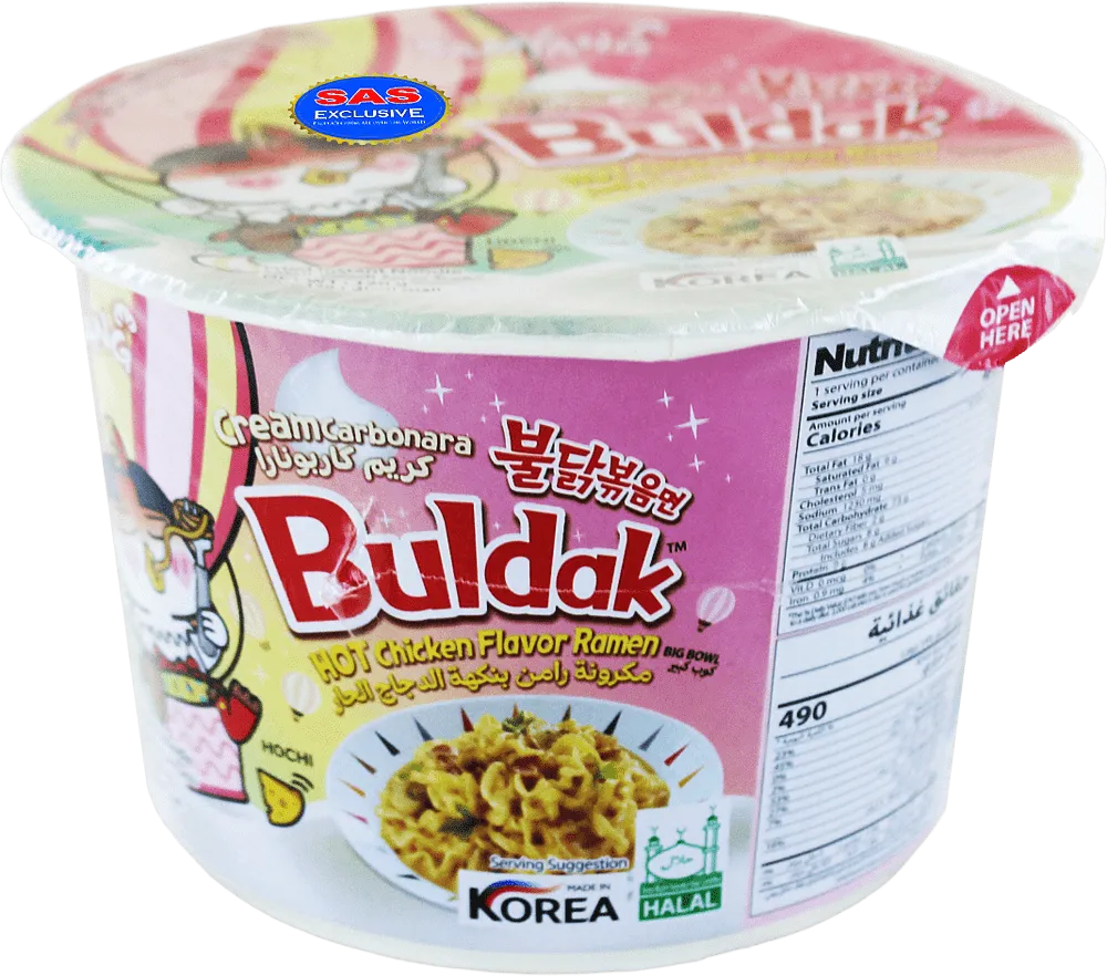 Լապշա կարբոնարայով և կծու հավի համով «Samyang Buldak Ramen Cream Carbonara» 120գ