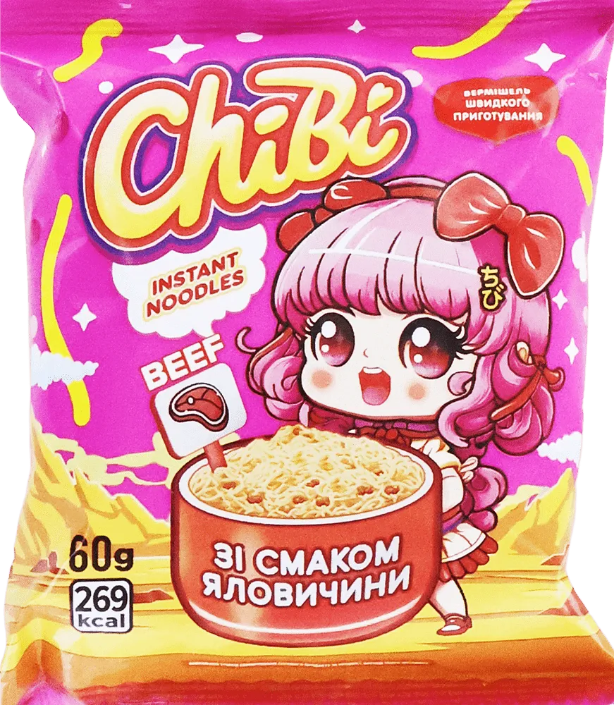 Beef noodles "Chibi Chicken" 60g
