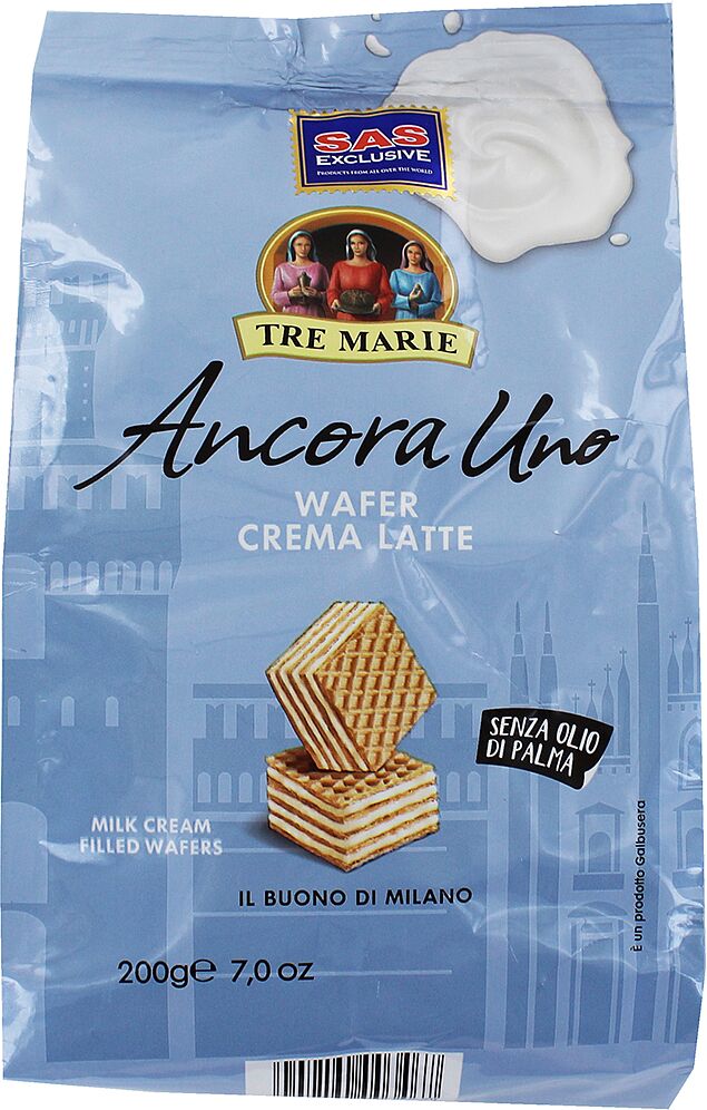 Wafer with milk cream "Tre Marie Ancora Uno" 200g