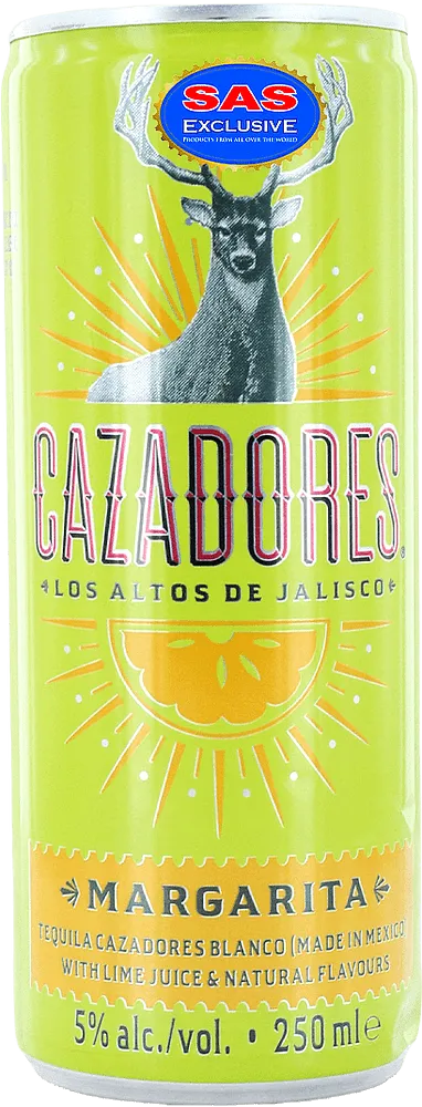 Alcoholic drink lime flavored "Cazadores Margarita" 250ml
