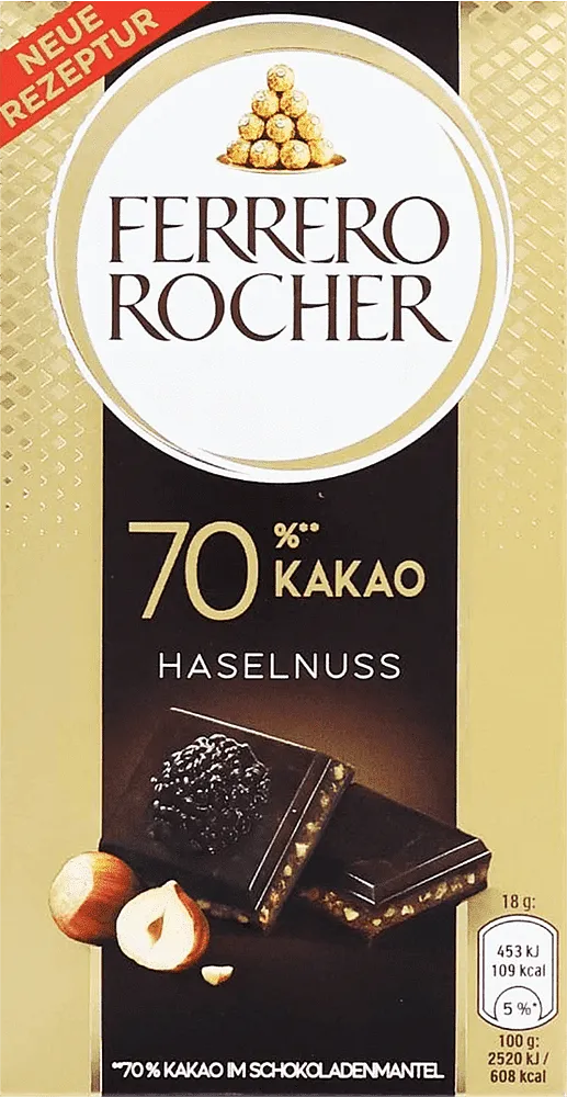 Chocolate bar with hazelnuts "Ferrero Rocher" 90g