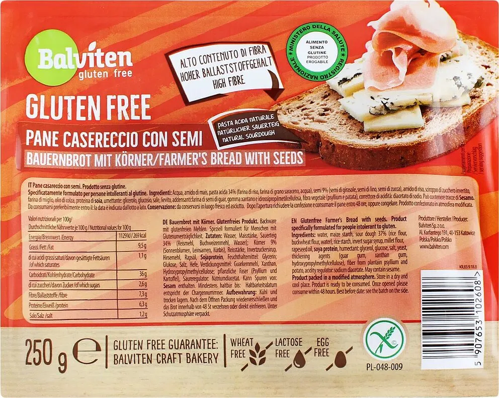 Bread with seeds "Balviten" 250g
