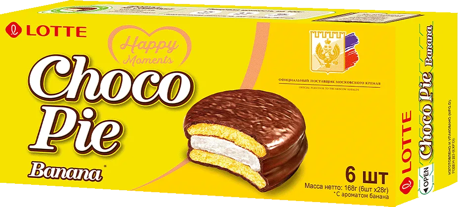 Печенье в шоколаде "Choco Pie Banana" 168г