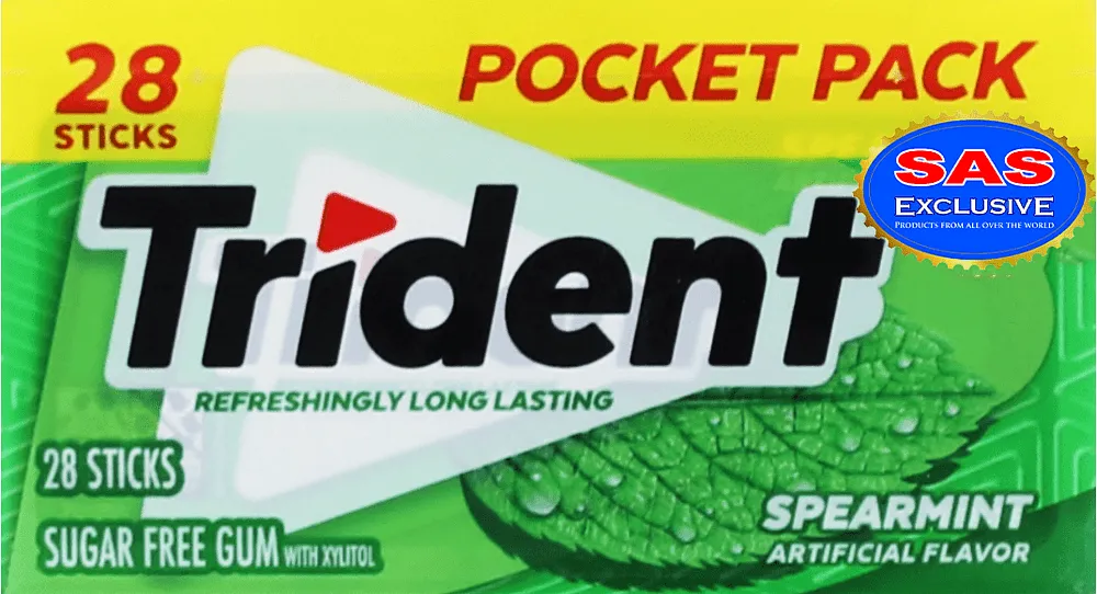 Spearmint flavored chewing gum "Trident" 50.4g