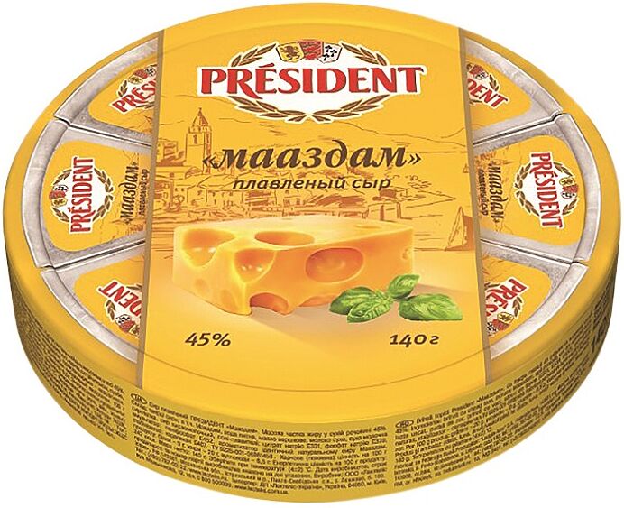Плавленый сыр "President Мааздам" 140г