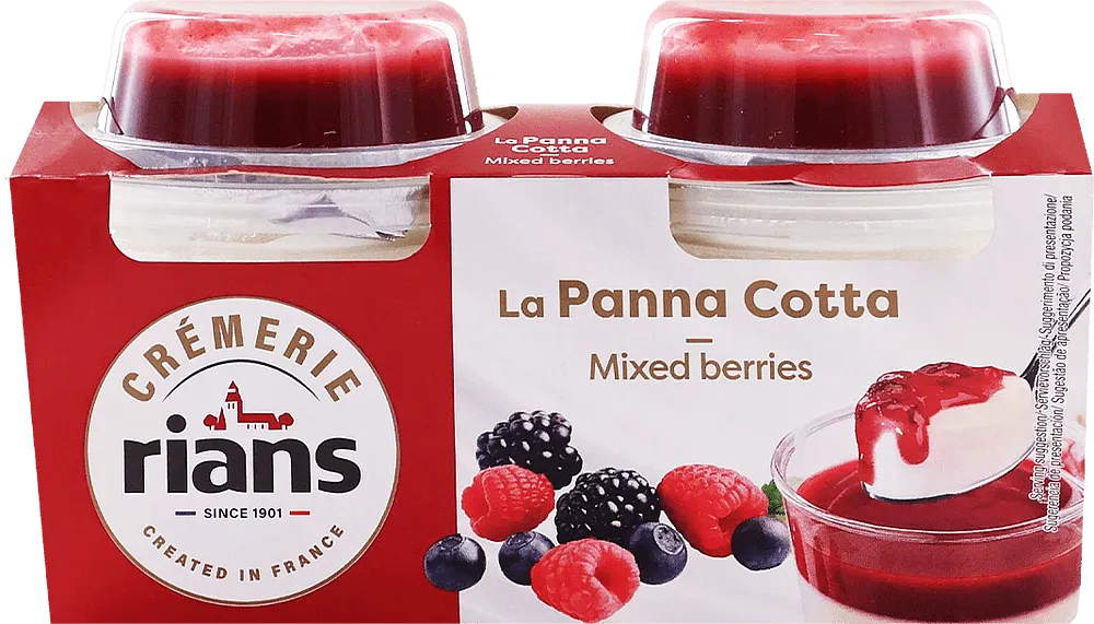 Berry flavored panna cotta "Rians Cremerie Mixed Berries" 240g
