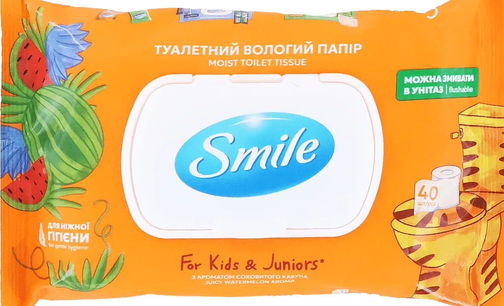 Զուգարանի թուղթ խոնավ «Smile For Kids & Juniors» 40 հատ
