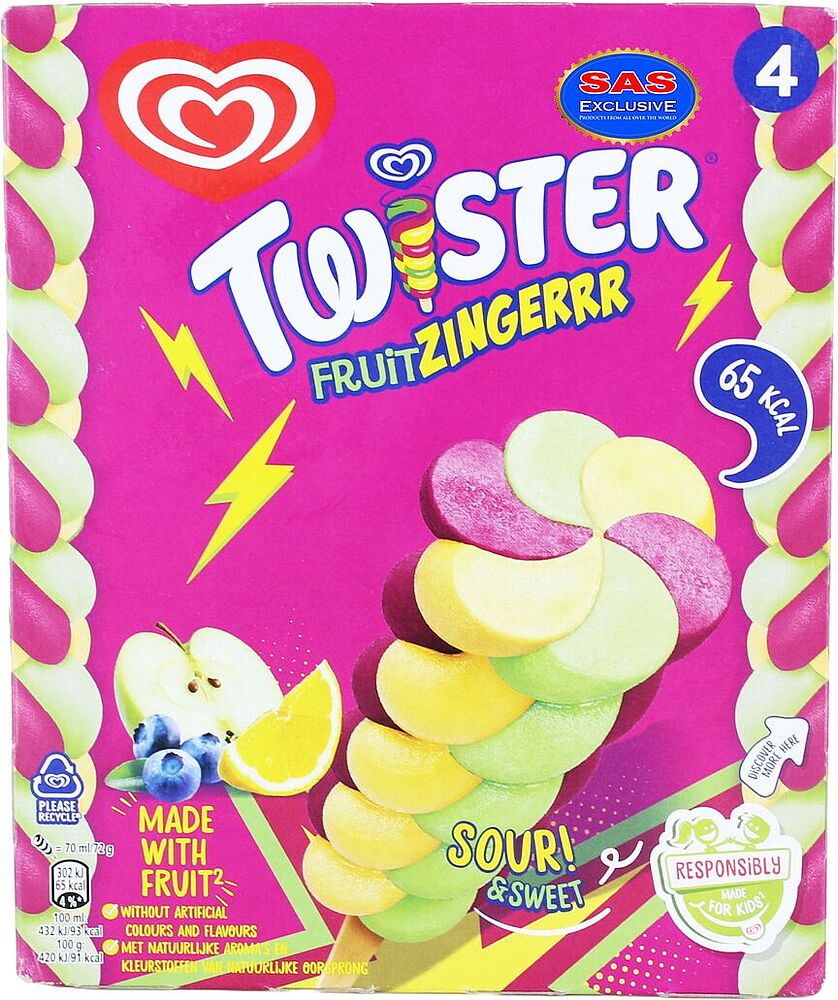 Սառույց մրգային «Twister Fruit Zingerrr» 288գ
