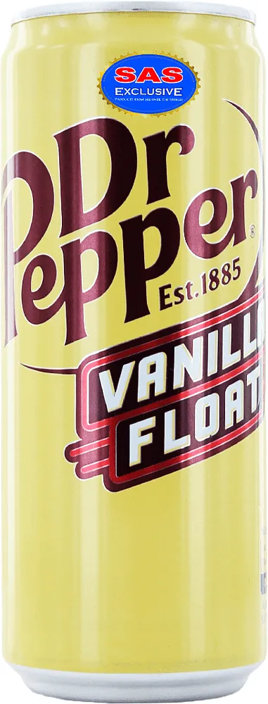 Refreshing carbonated drink with vanilla flavor "Dr. Pepper Vanilla Float" 330ml
