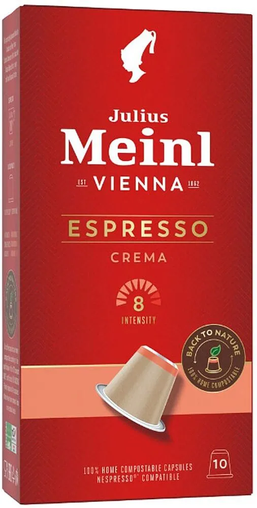 Coffee capsules "Julius Meinl Espresso Crema" 10pcs, 56g
