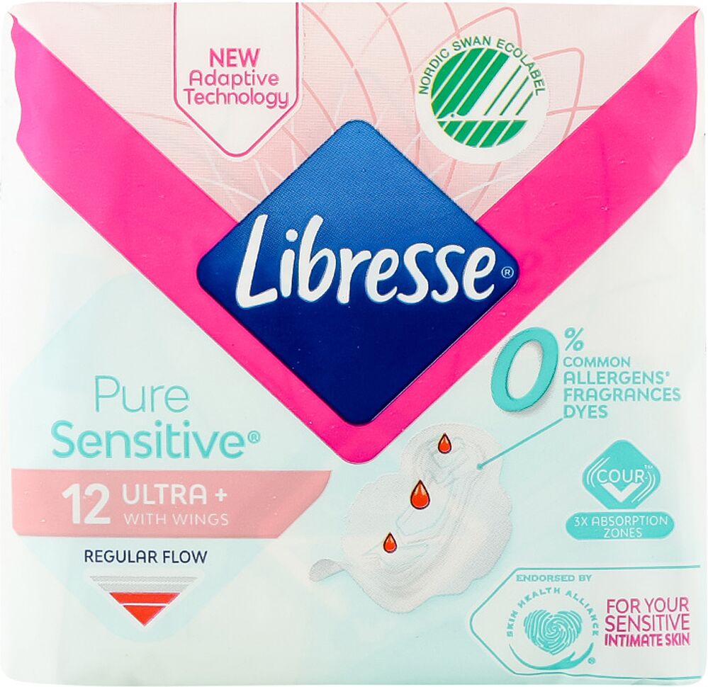 Sanitary towels "Libresse Pure Sensitive Ultra" 12 pcs
