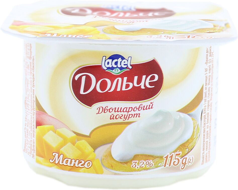 Mango yoghurt "Lactel Dolce" 115g, richness: 3.2%
