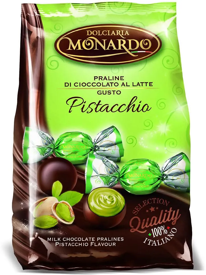 Chocolate candies with pistachio filling "Dolciaria Monardo" 100g
