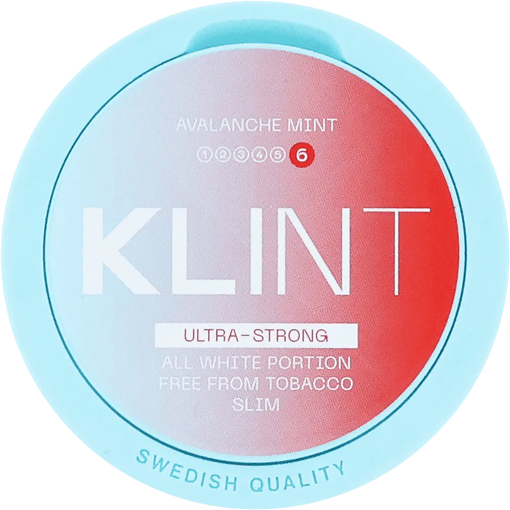 Nicotine mint flavored pouches "Klint Avalanche Mint Ultra Strong Slim" 14g
