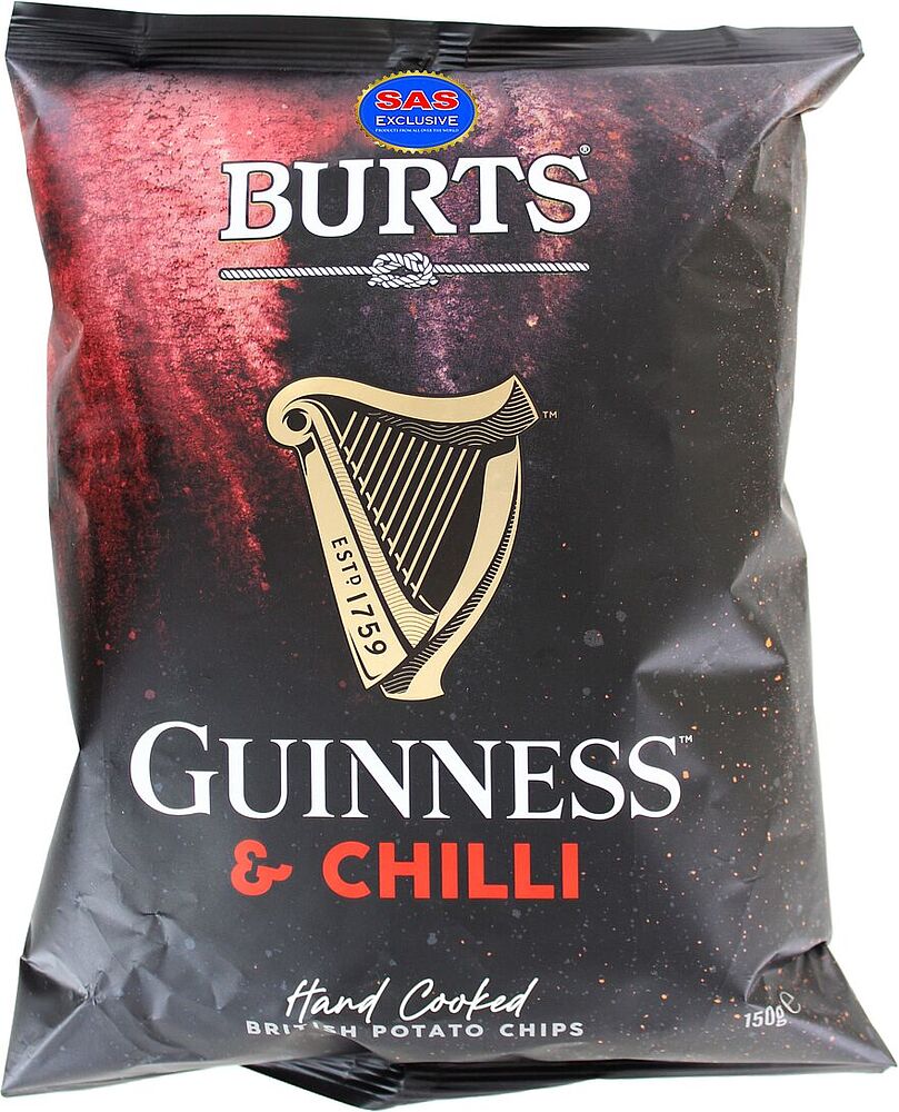 Chips "Burts Guinness" 150g Guinness & Chilli