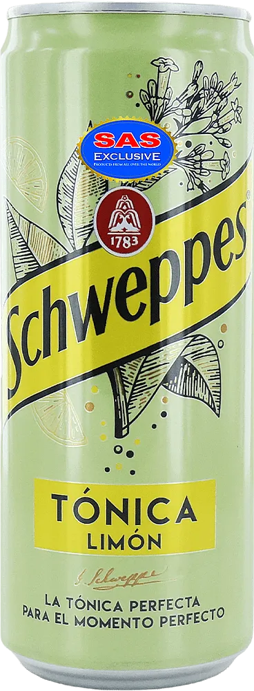 Refreshing carbonated drink "Schweppes Tonica" 0.33l Lemon