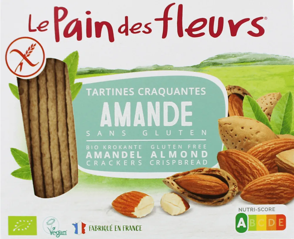 Almond crispbreads "Le Pain Des Fleurs Amande Organic" 150g
