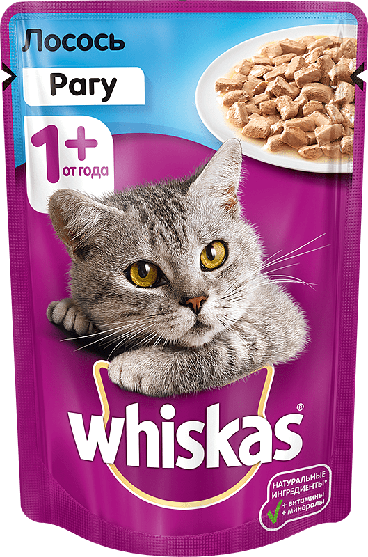 Կատուների կեր «Whiskas» 85գ ռագու սաղմոնի